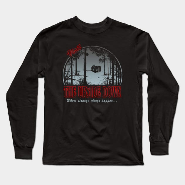 Visit The Upside Down Long Sleeve T-Shirt by Apgar Arts